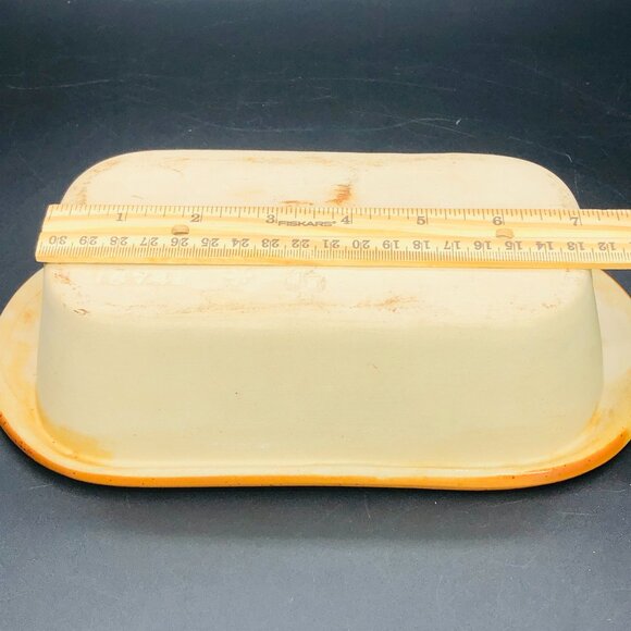 80s Bennington Potters Bread Loaf Pan, Vintage Vermont Pottery, Rusty Orange Iro - Picture 10 of 10